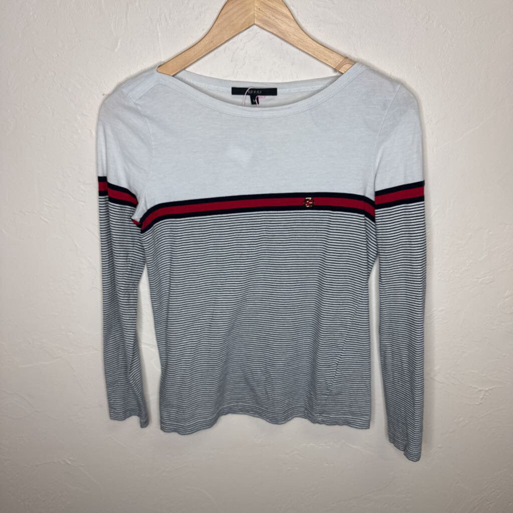 Boat Neck Sylvie Web Striped Long Sleeve