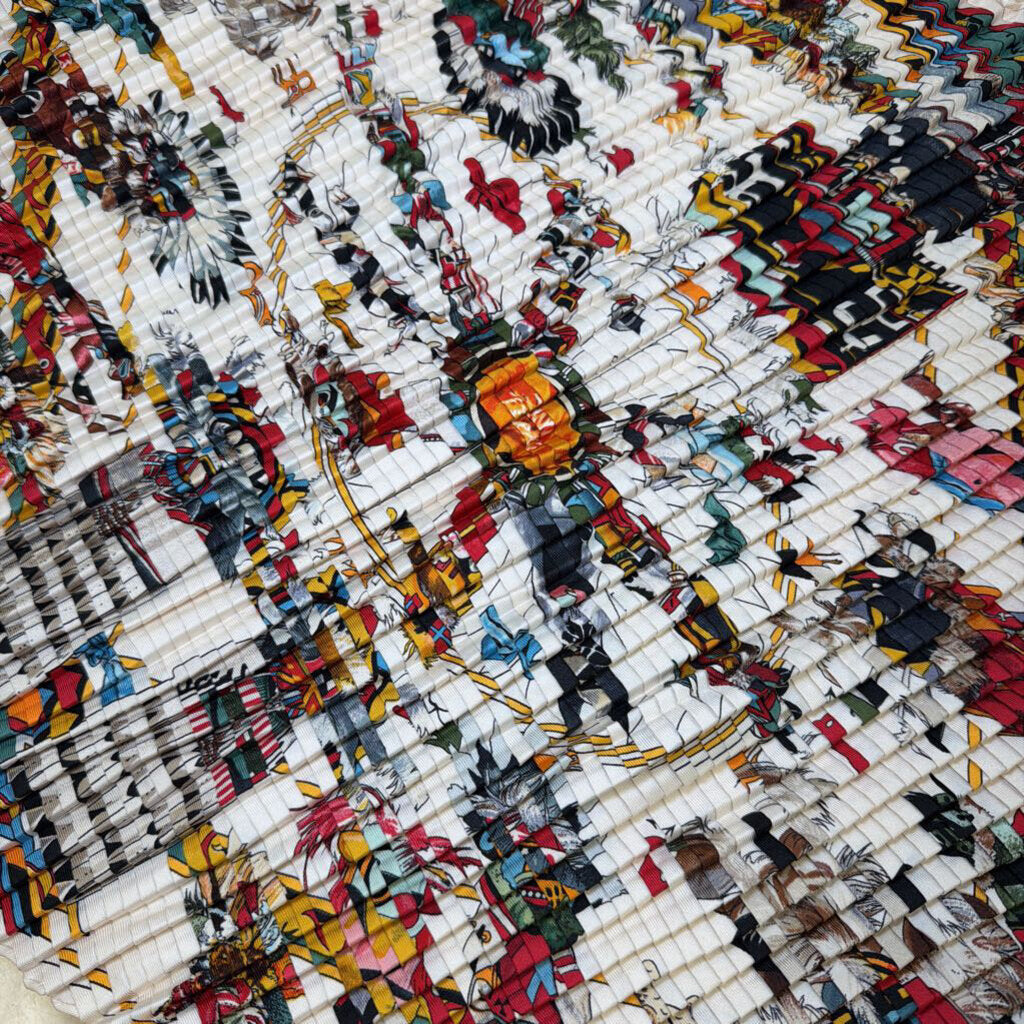 Plisse Silk Scarf