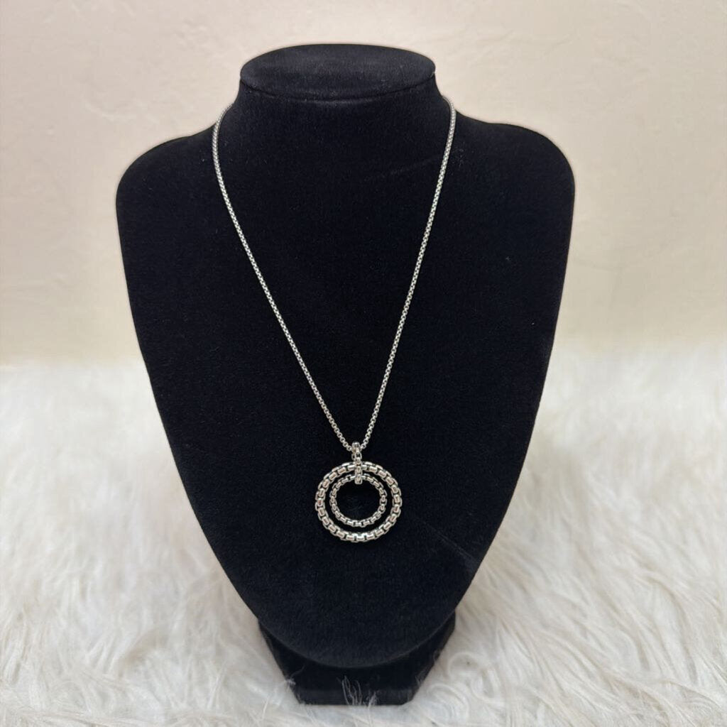 Sterling Sliver Double Circle Necklace