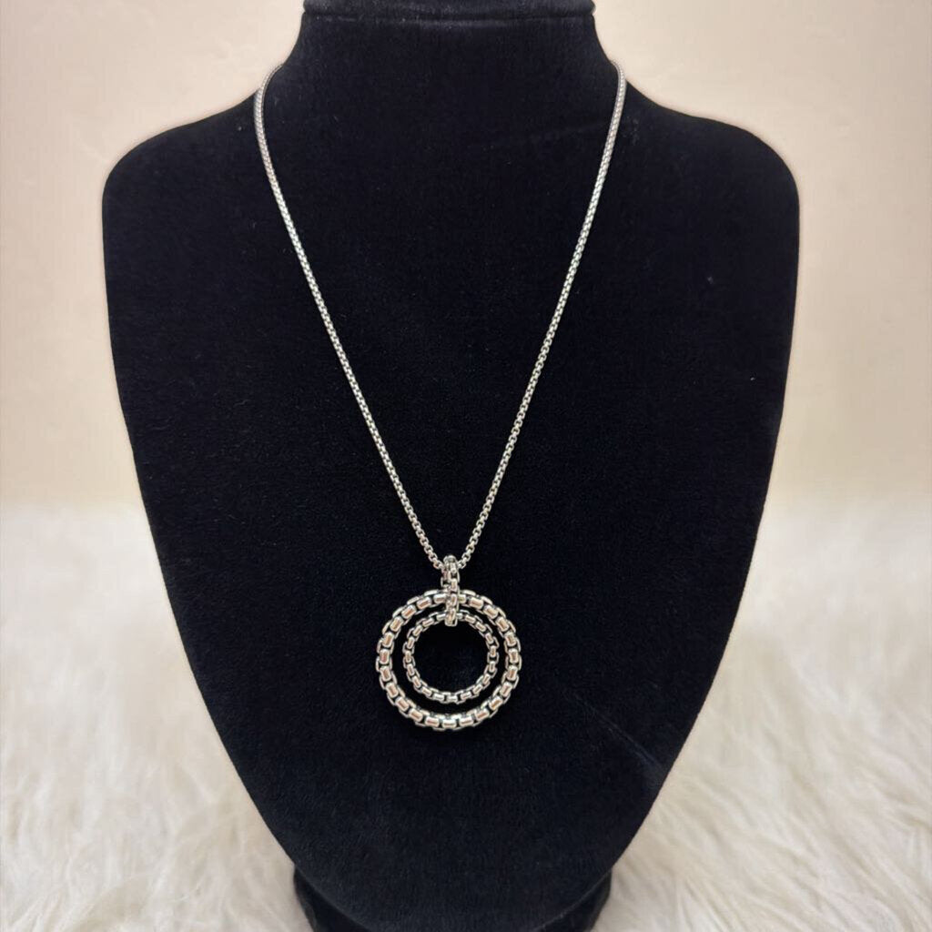 Sterling Sliver Double Circle Necklace