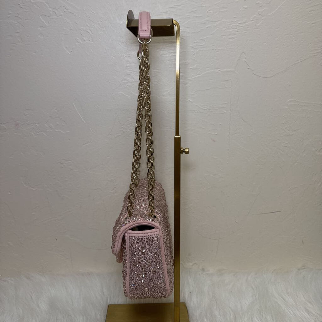 Pink Suede GG Marmont Crystals