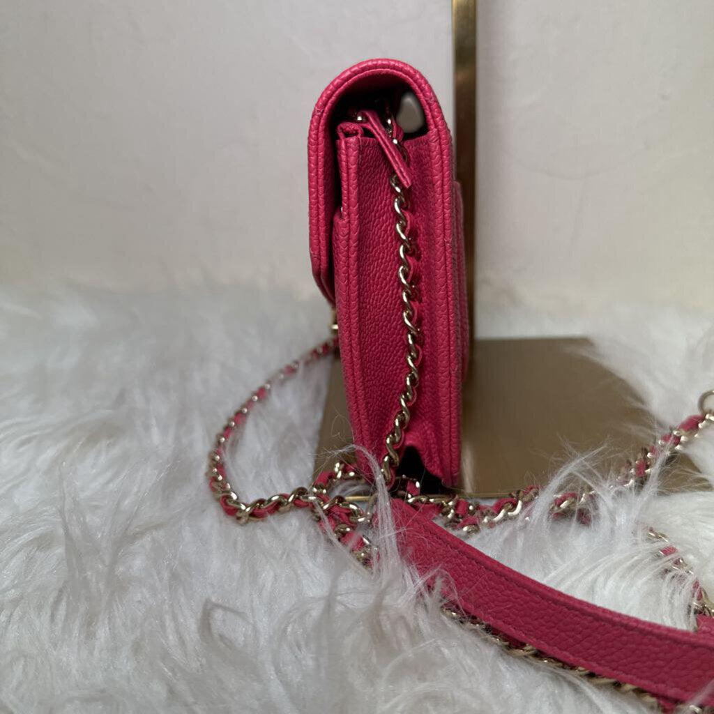 Caviar Leather Paris Cuba Thread Around Wallet on Chain