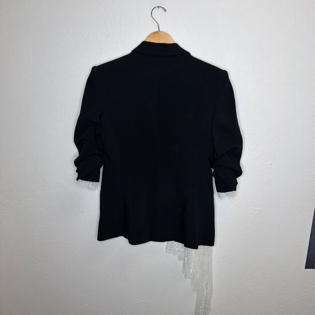 Black w/ White Lace Trim