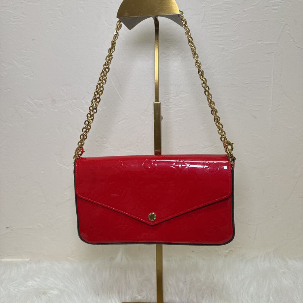 Red Patent Monogram Vernis Pochette Felicie