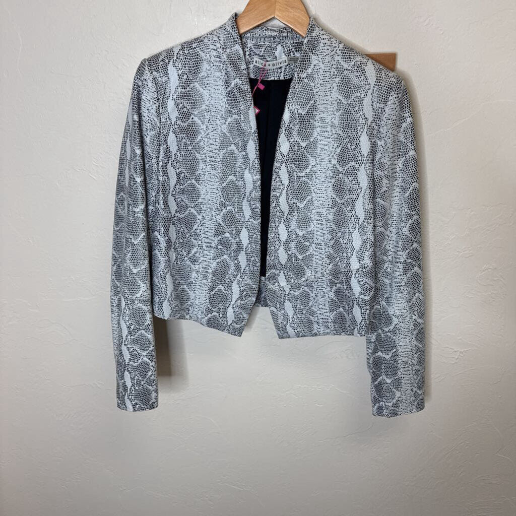 Snakeskin Print Cropped Jacket and Skirt