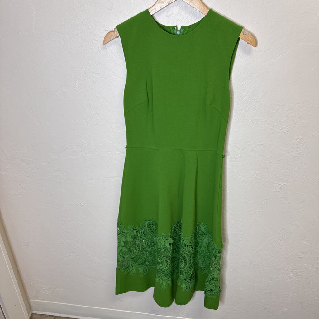 Sleeveless Midi Dress w/ Lace Inset at Bottom