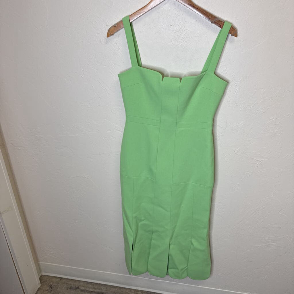 Green Sleeveless Scallop Bottom Long Dress