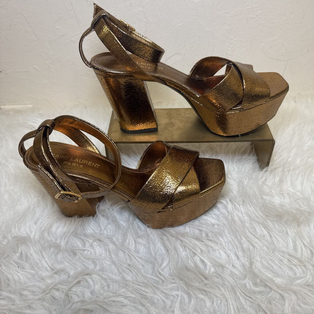 Metalllic Farrah Criss Cross Platform Sandals
