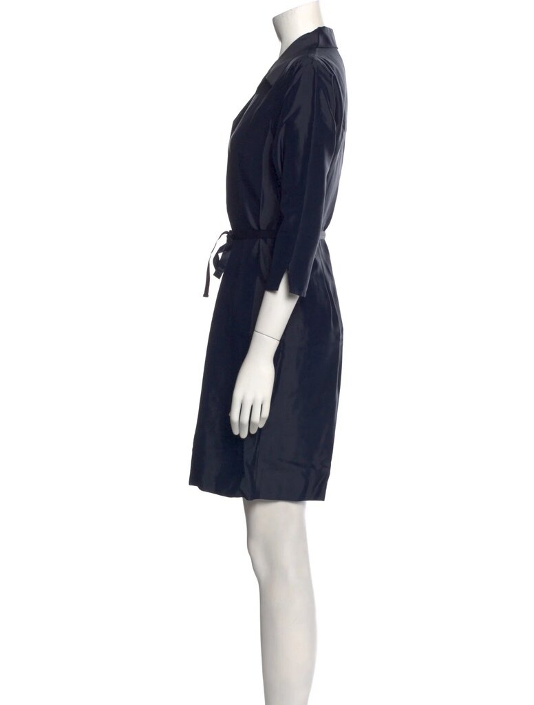 Blue Silk Shirt Dress