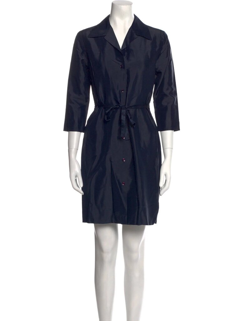 Blue Silk Shirt Dress