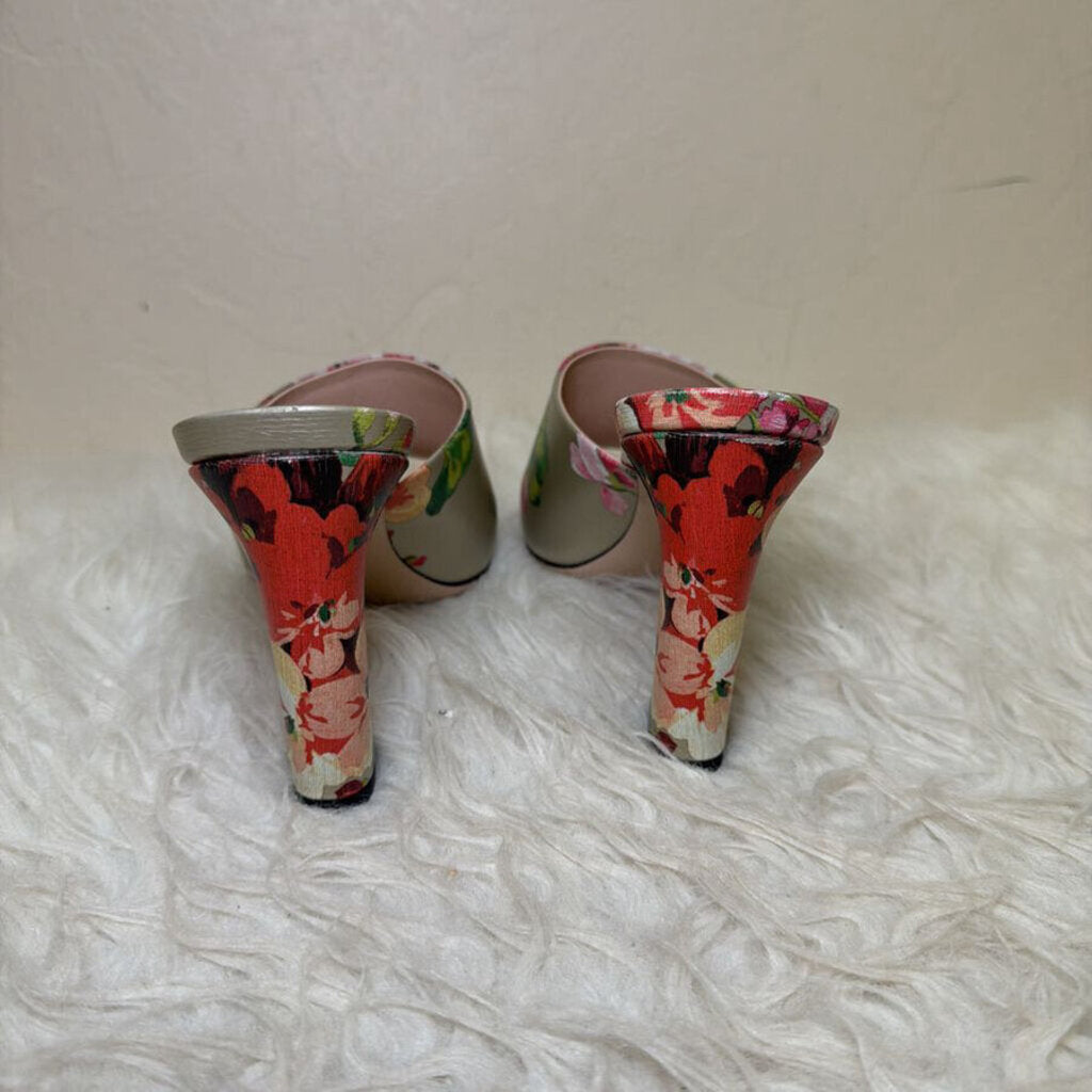 Blooms Print Slide Heels