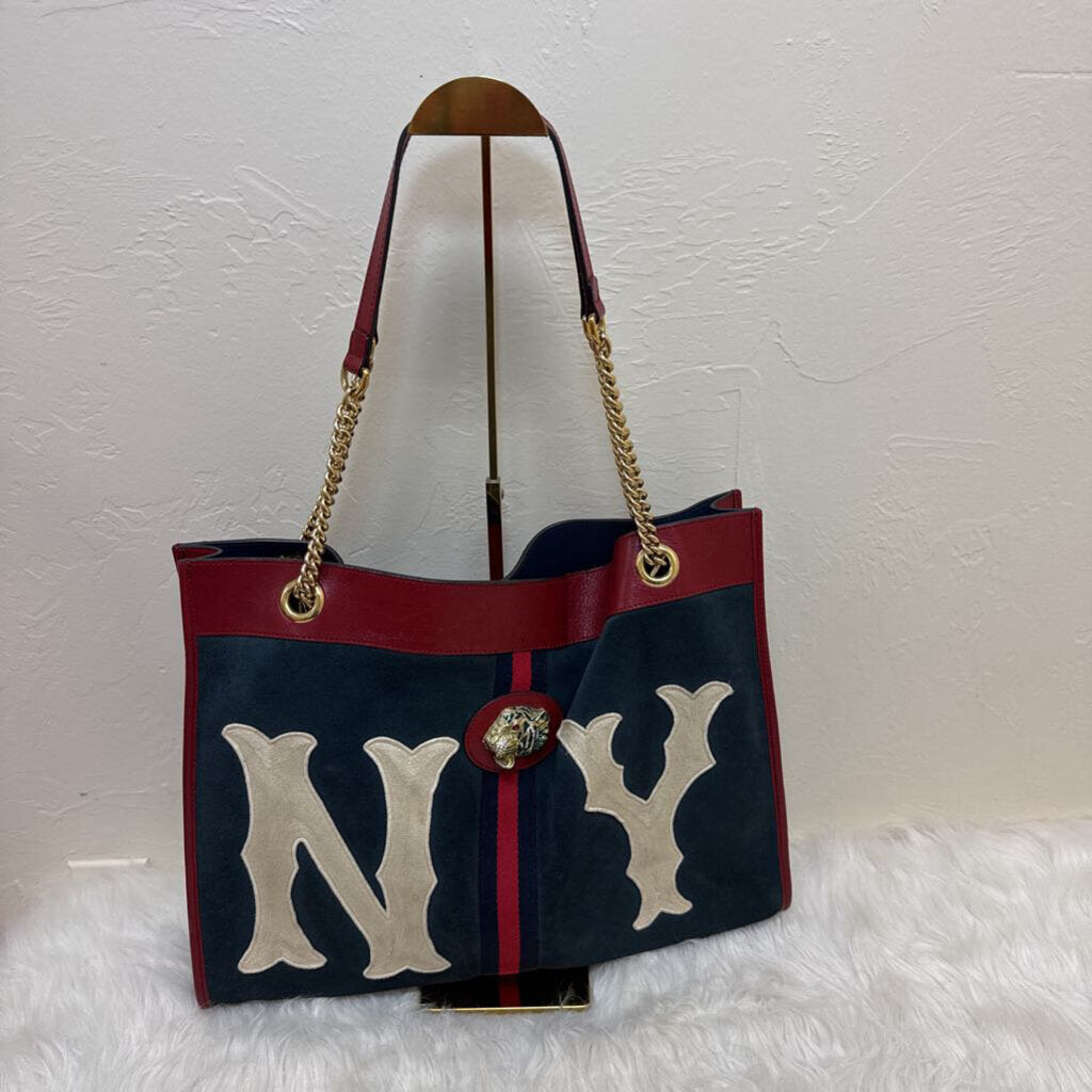 Rajah Large Suede Yankees Collab Tote