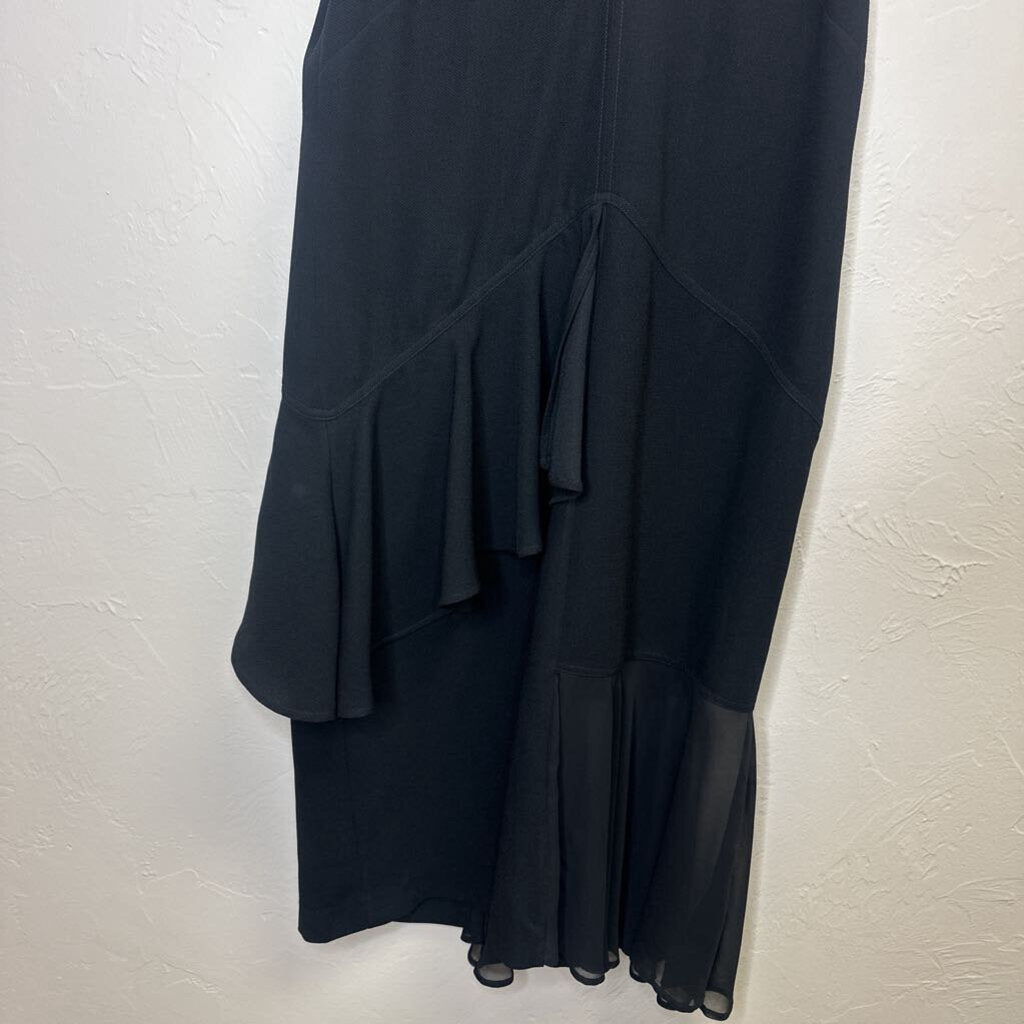 black ruffle dress