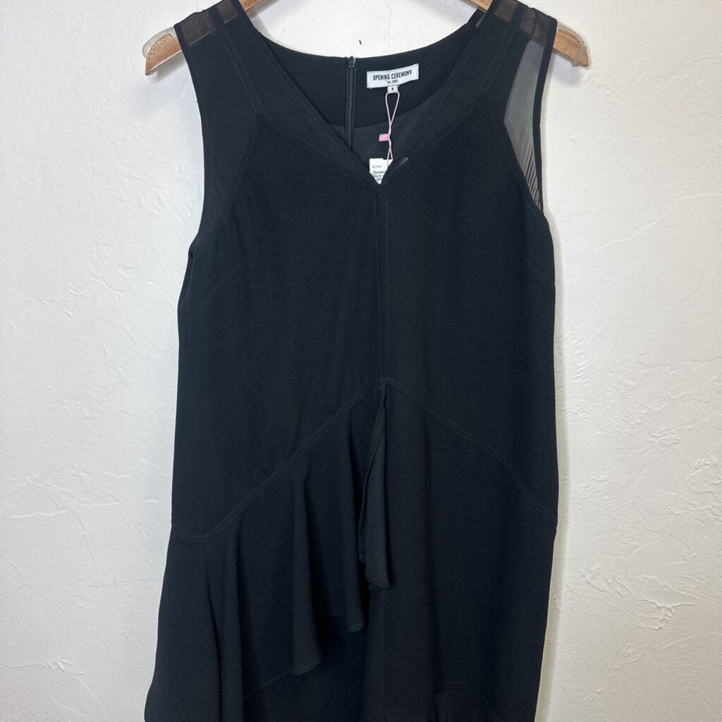 black ruffle dress