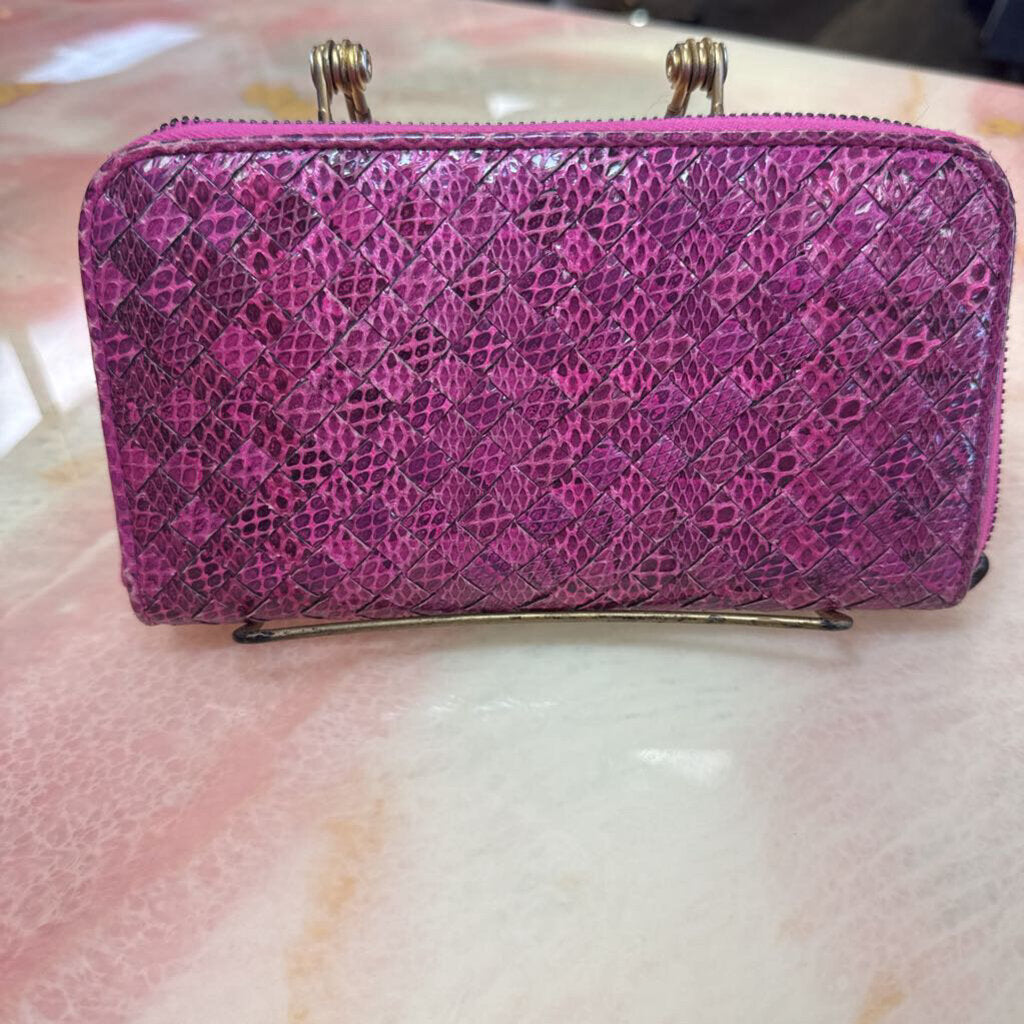pink snakeskin wallet