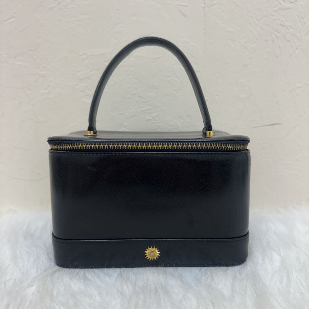 black leather sunburst Medusa vanity case