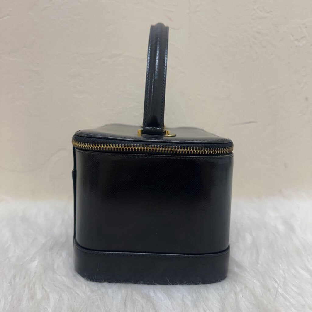 black leather sunburst Medusa vanity case