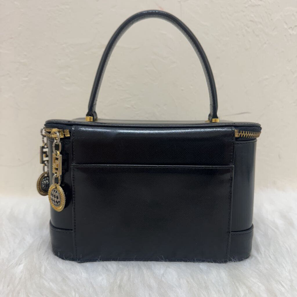 black leather sunburst Medusa vanity case
