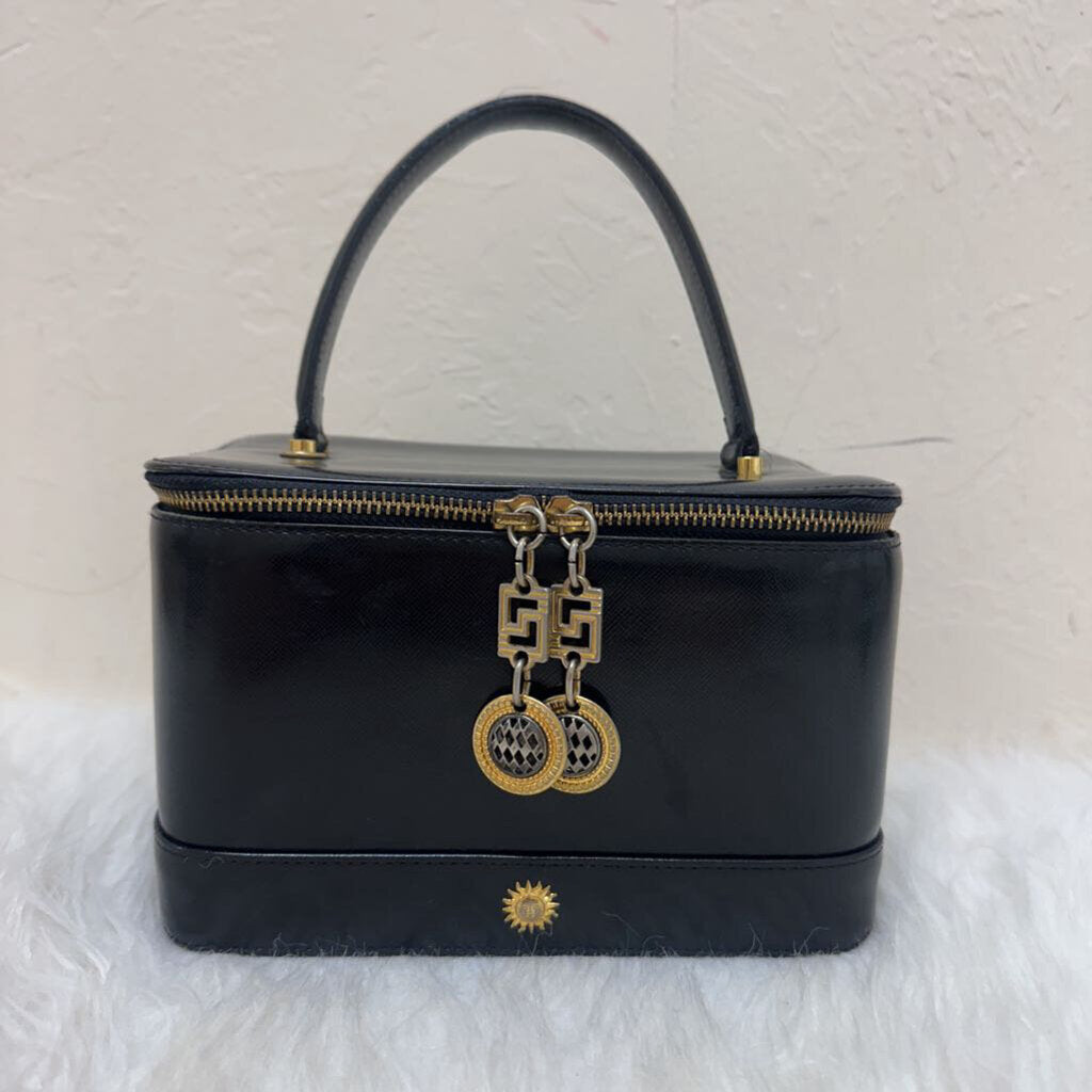 black leather sunburst Medusa vanity case