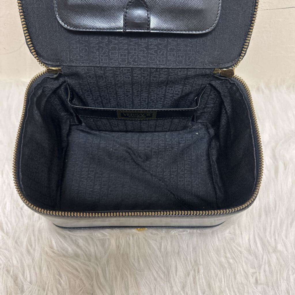 black leather sunburst Medusa vanity case