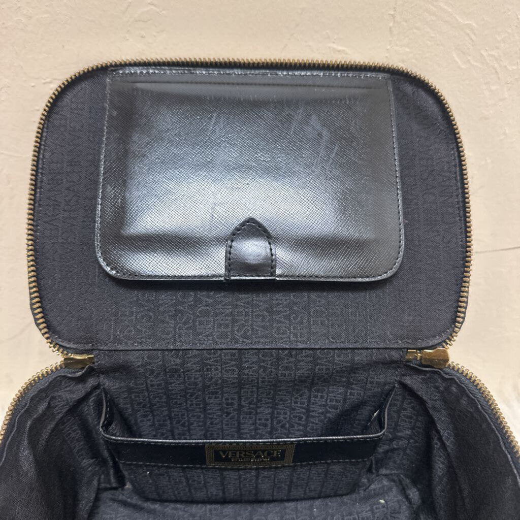 black leather sunburst Medusa vanity case