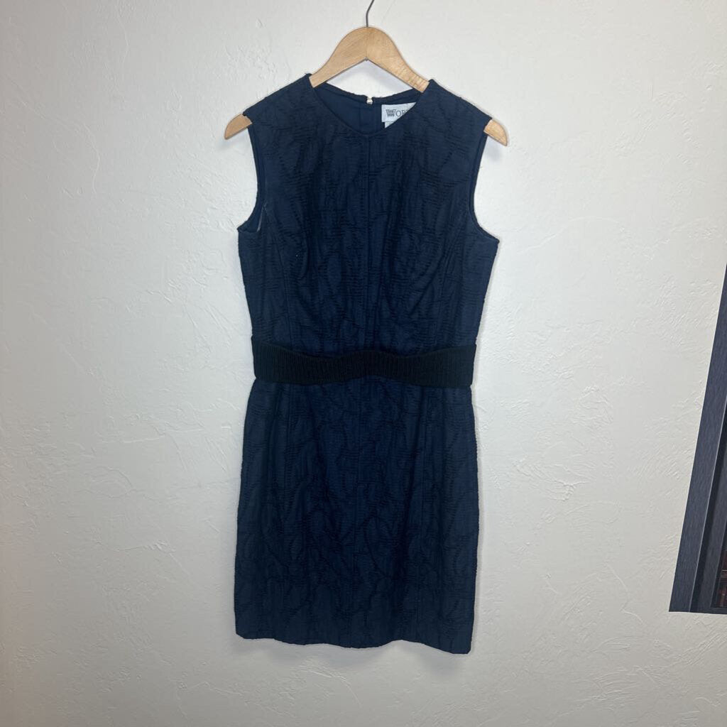 Navy belted dress