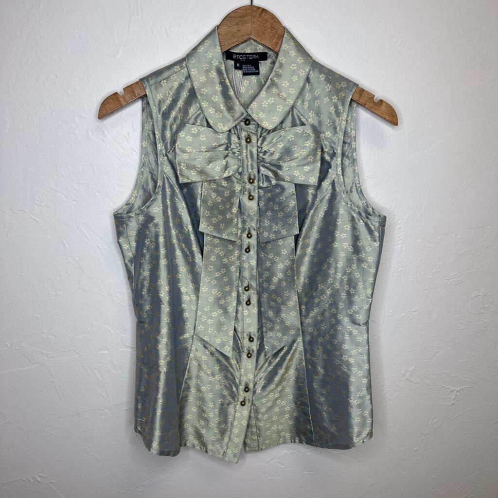 sleeveless silk top