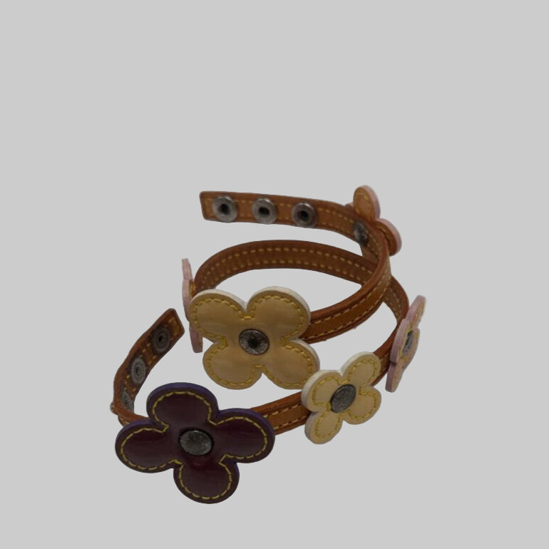 Vernis Fleur Convertible Leather Wrap bracelet