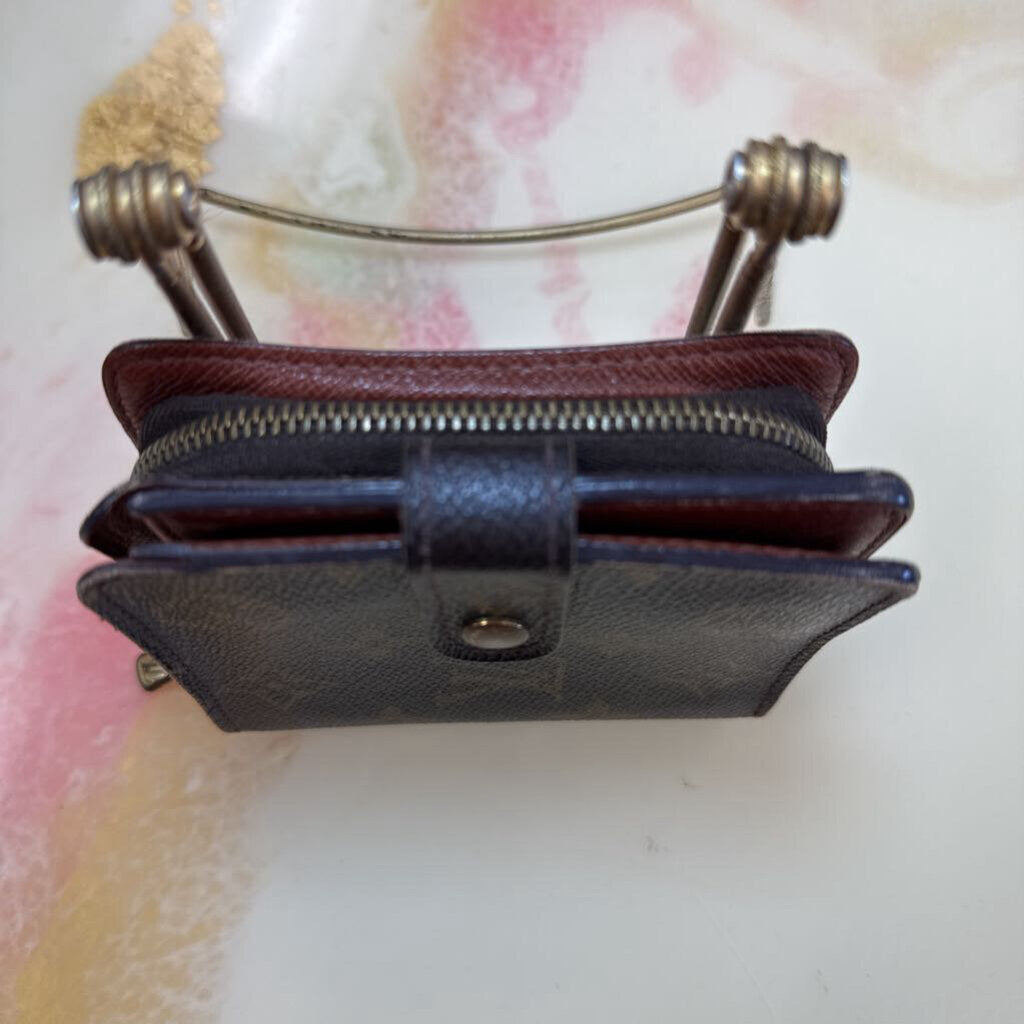Monogram compact zip wallet