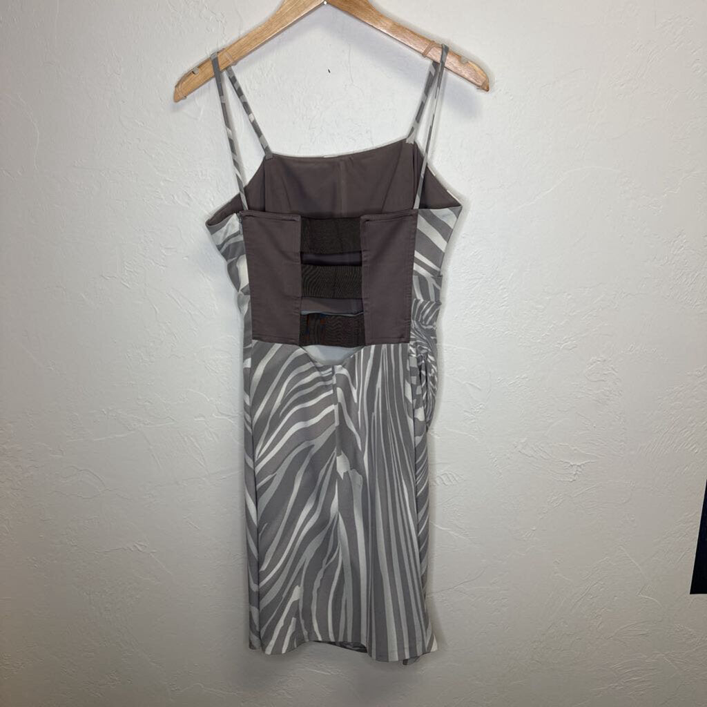 By Tom Ford Silk Zebra Gathered Cocktail Dress