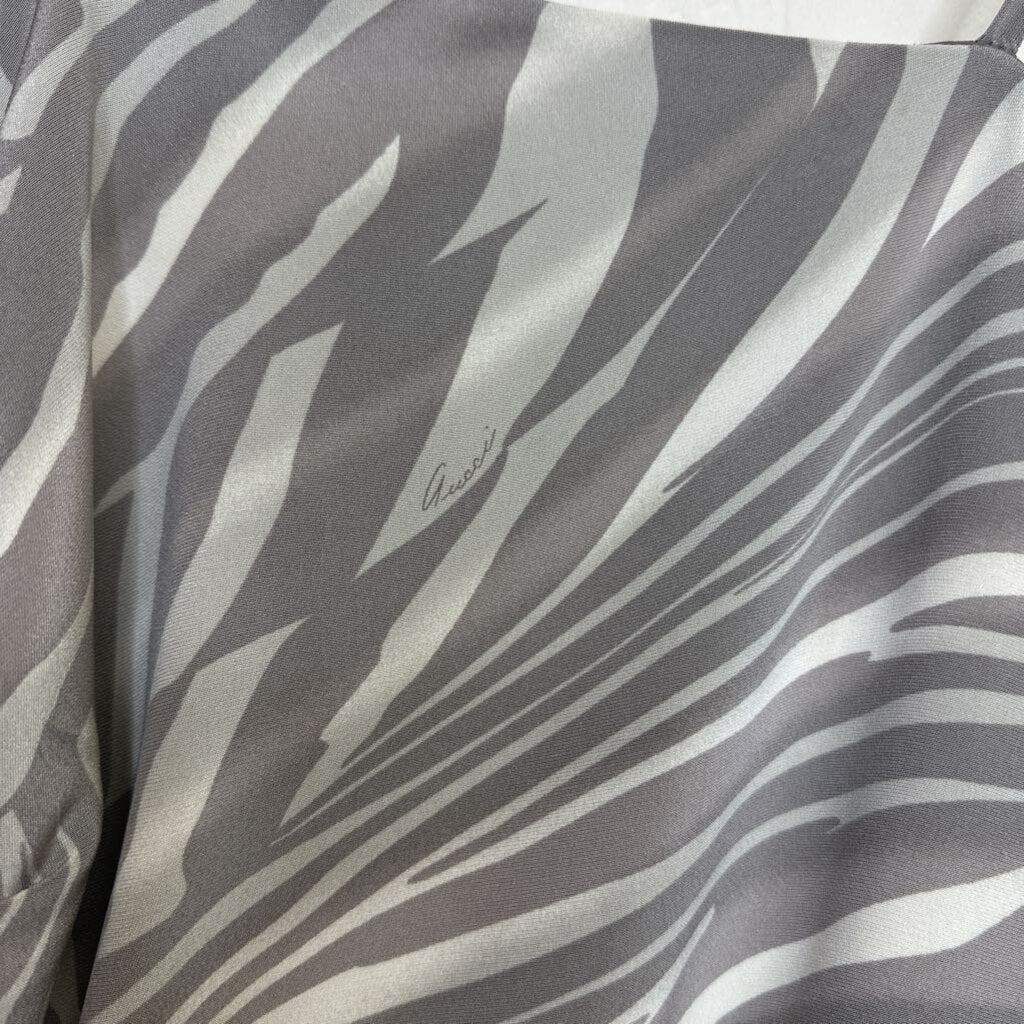 By Tom Ford Silk Zebra Gathered Cocktail Dress