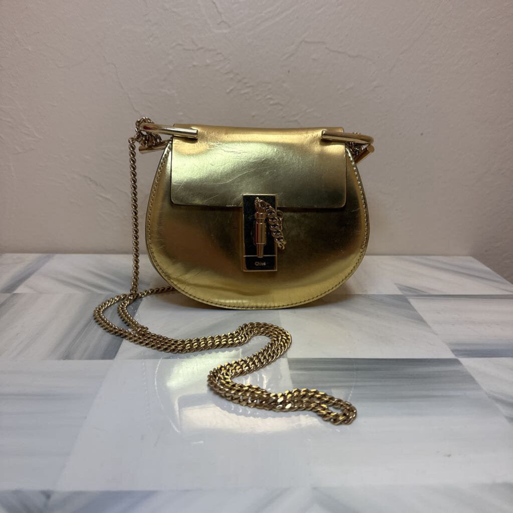 Gold Metallic Nano Mini Drew Crossbody