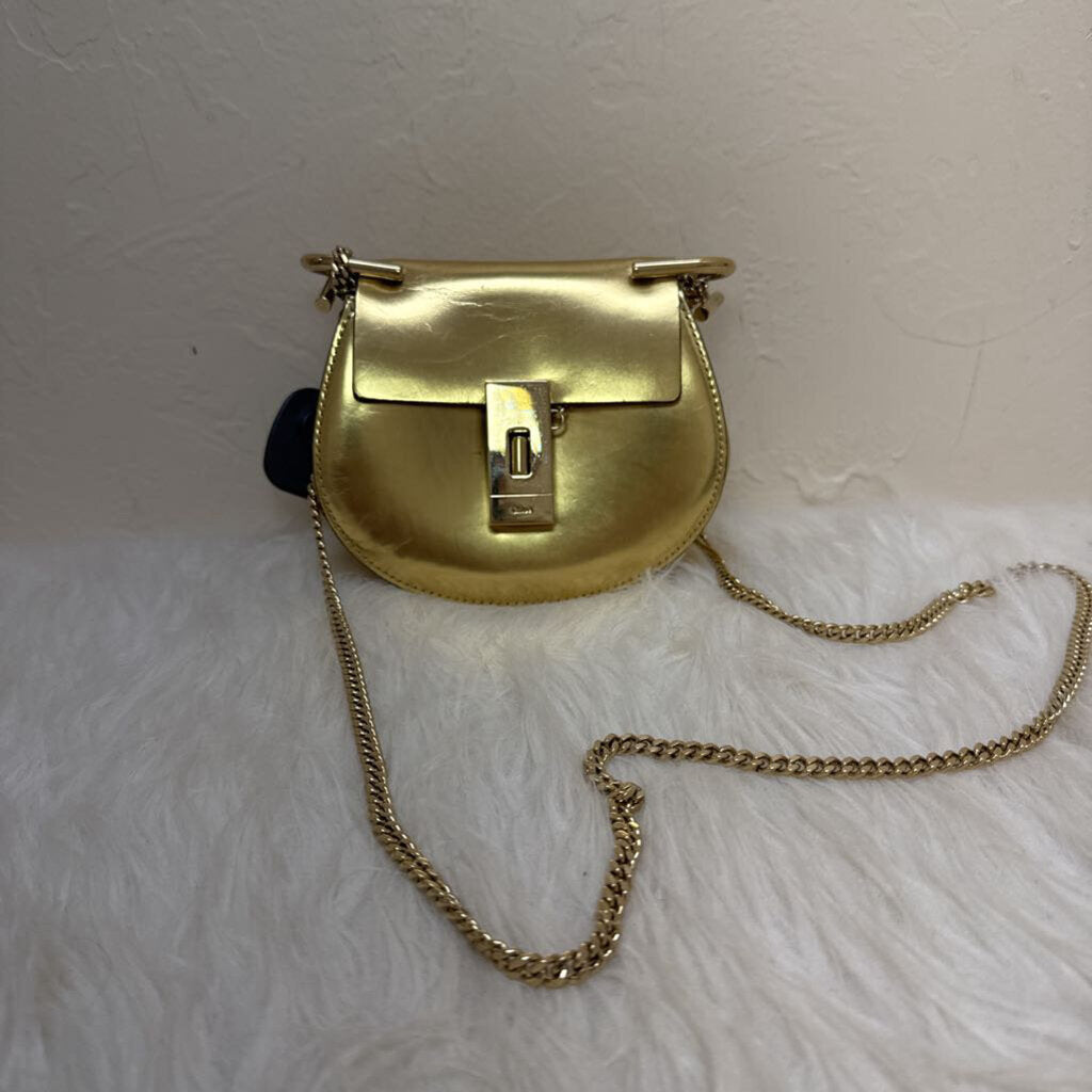 Gold Metallic Nano Mini Drew Crossbody