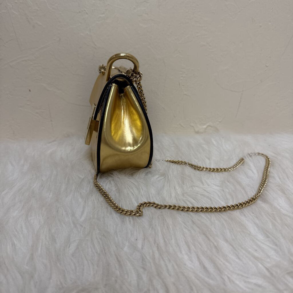 Gold Metallic Nano Mini Drew Crossbody