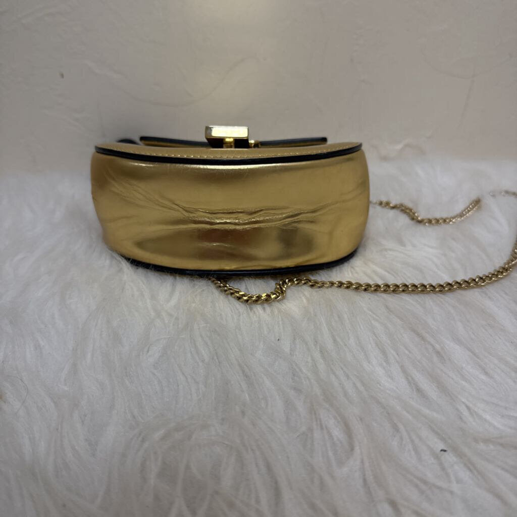 Gold Metallic Nano Mini Drew Crossbody