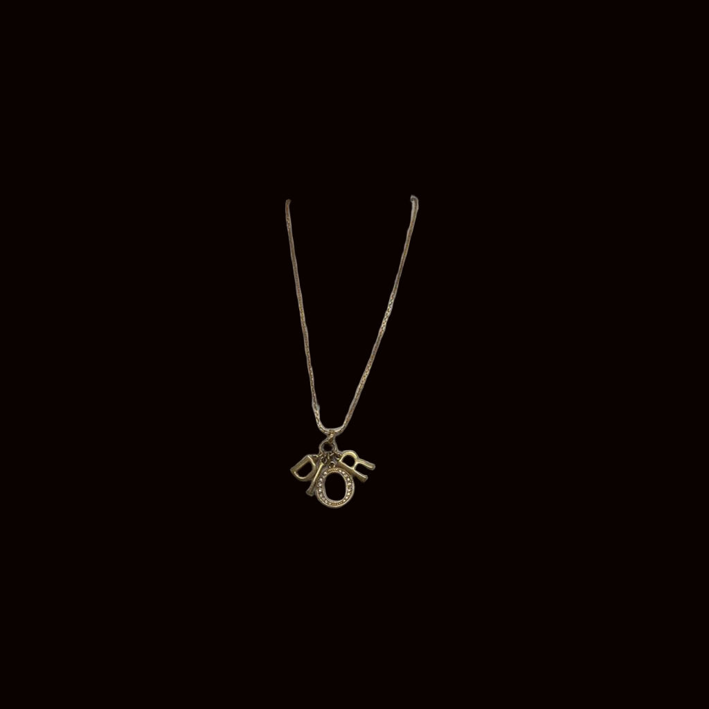 Vintage 'DIOR' Letter Charm Pendant Necklace