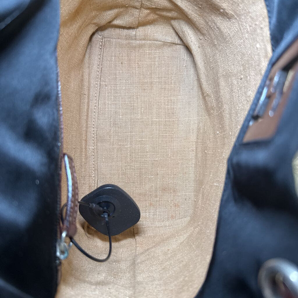 FF Brown Leather and Black Nylon Tote