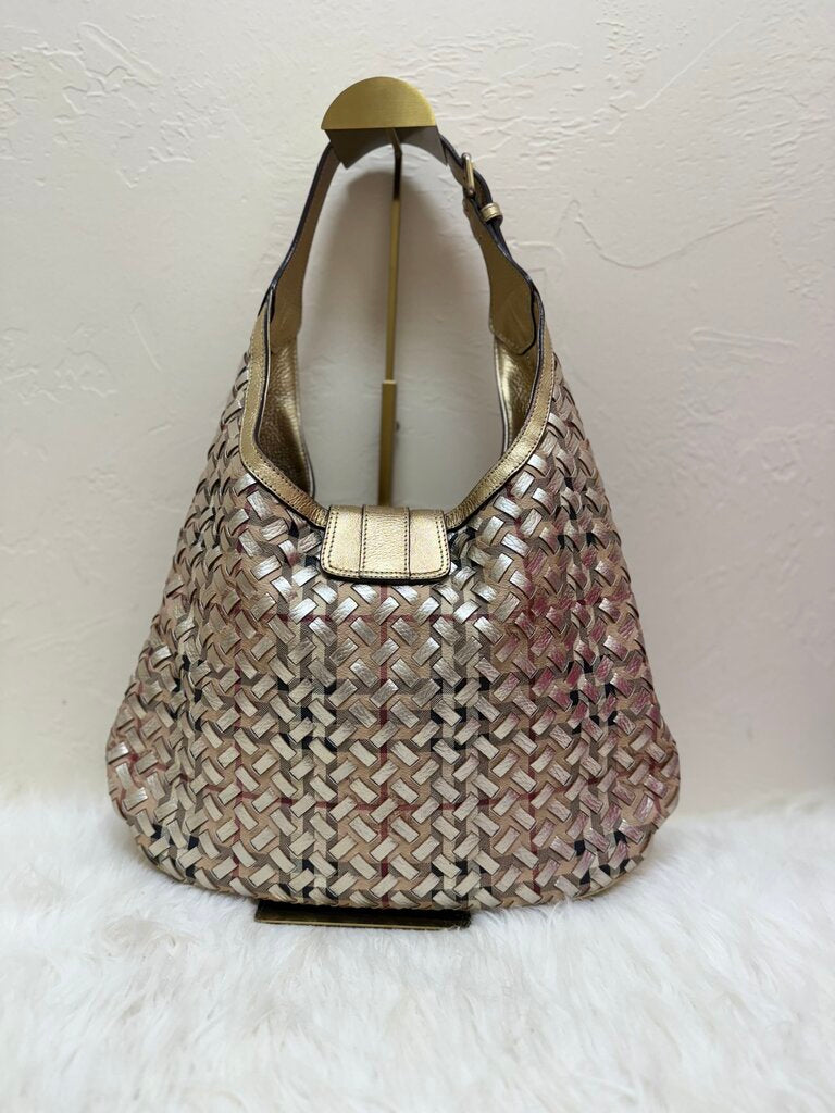 Gold Check Woven Brooke Warrior Hobo