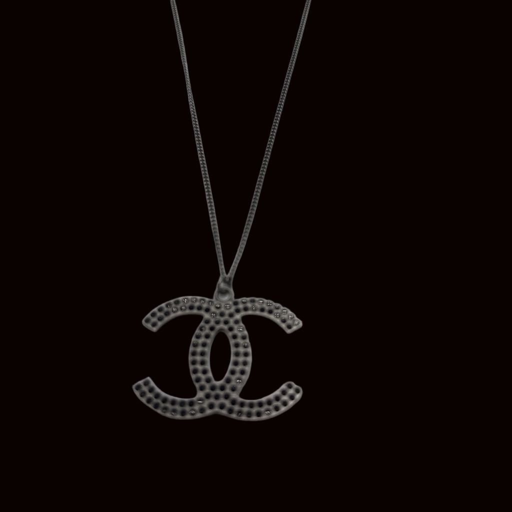 Black Ruthenium Black Strass CC Pendant