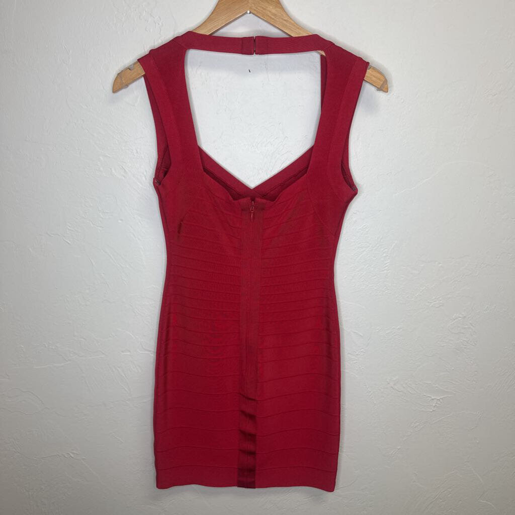 Red Cutout Bandage Dress