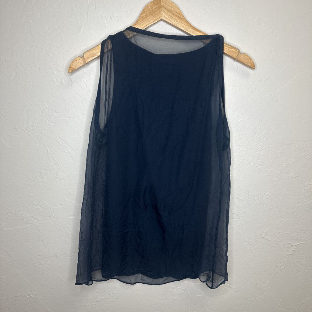 Black Silk Scoop Neck Tank