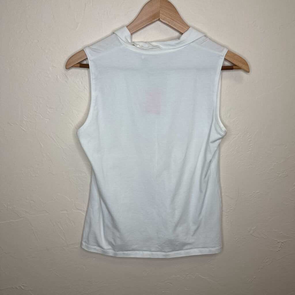 White V-neck Collared Shirt