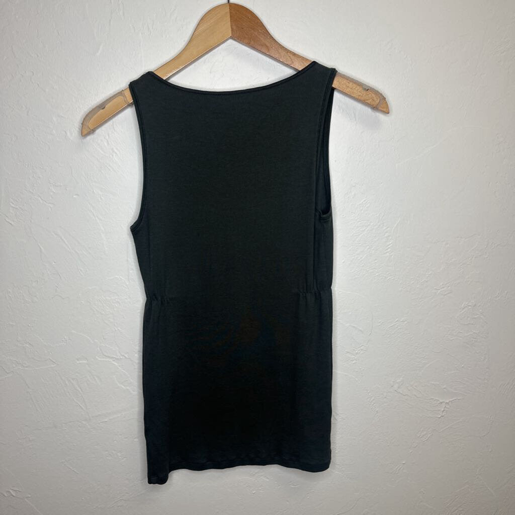Dk Green Tank with Beaded Accents