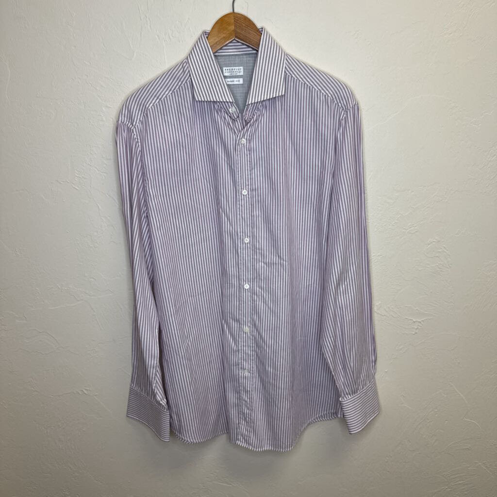 Purple Striped Button Up Shirt