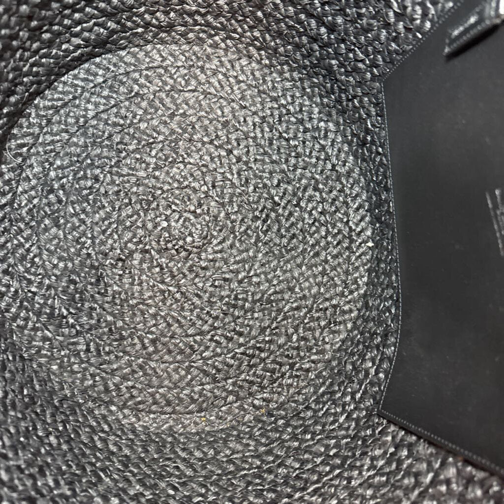 Saint Laurent Medium Black Panier Raffia Basket Bag
