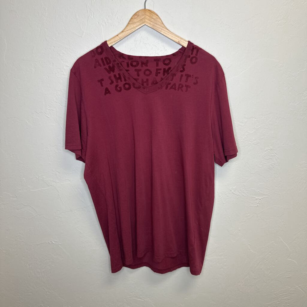 Crimson V Neck Tshirt