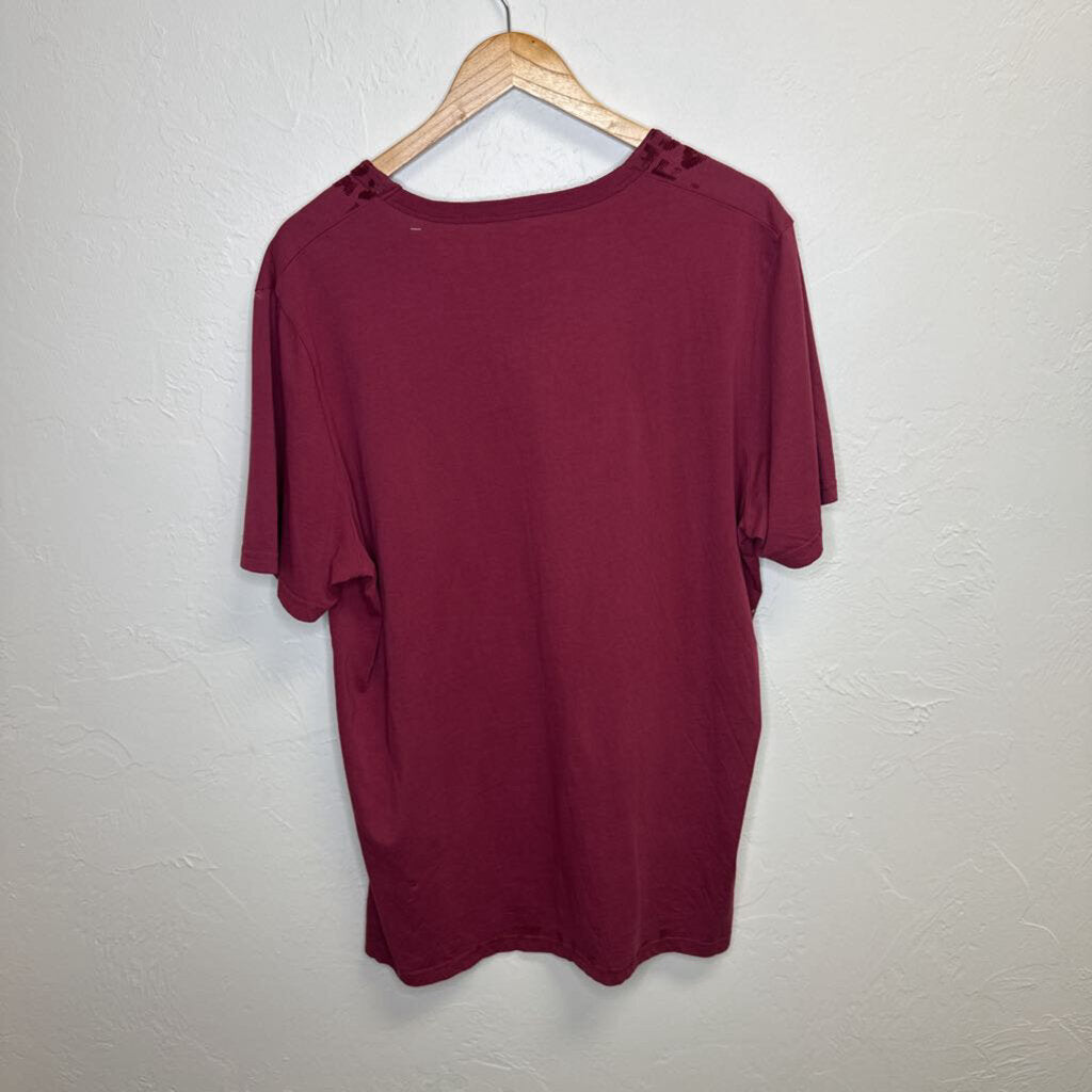 Crimson V Neck Tshirt