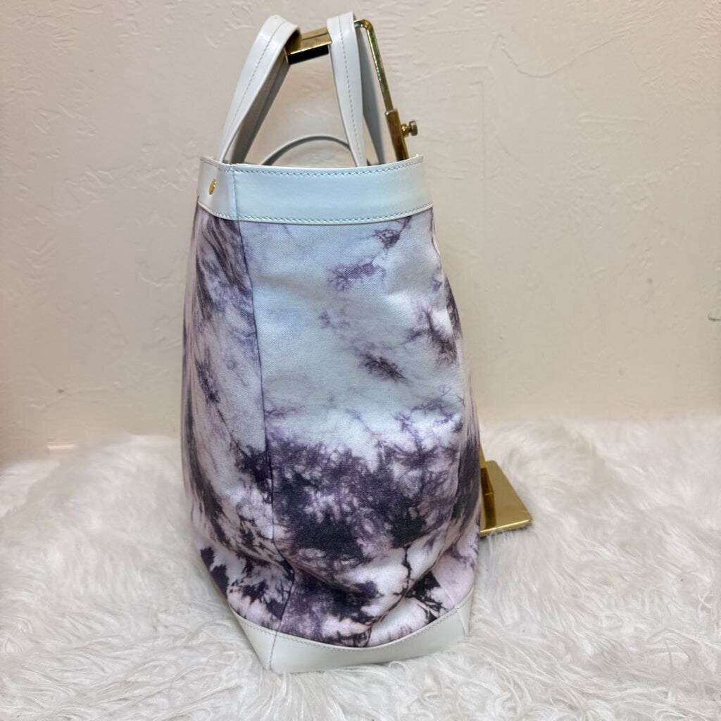 Black White Purple Canvas Day Tote