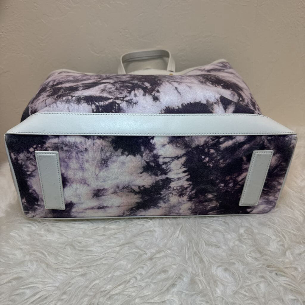 Black White Purple Canvas Day Tote
