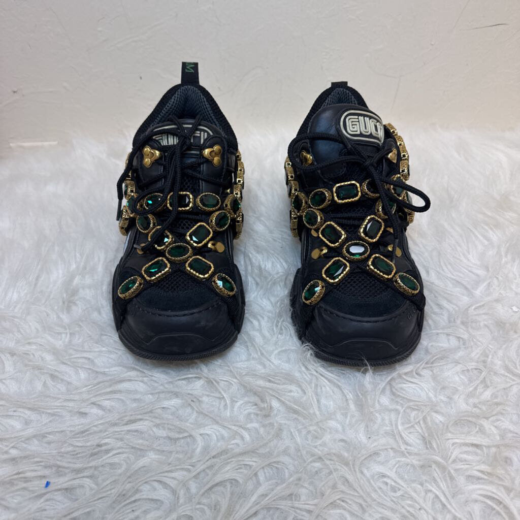 Black Flashtrek Chunky Crystal Sneakers